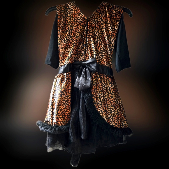 Leopard Dress Halloween Costume for Girls Dress and Tail XL (14-16) - Picture 2 of 6